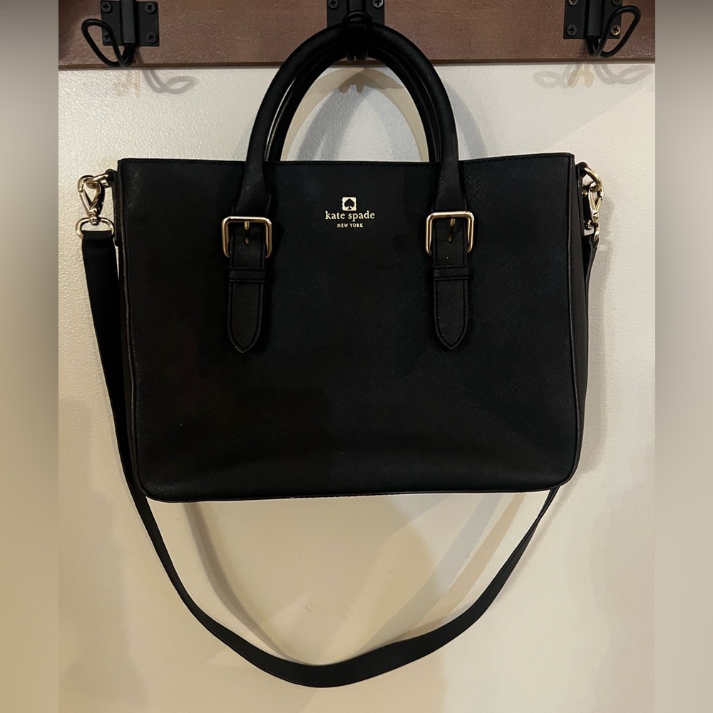 Kate Spade Black Leather Tote Bag